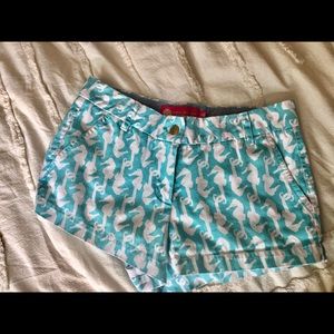 MacBeth Collection Blue/White Seahorse Shorts